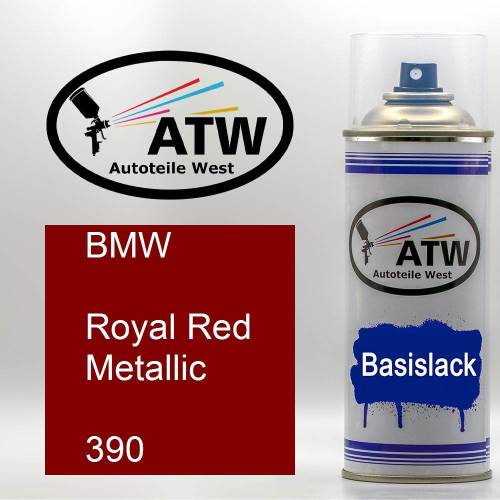 BMW, Royal Red Metallic, 390: 400ml Sprühdose, von ATW Autoteile West.